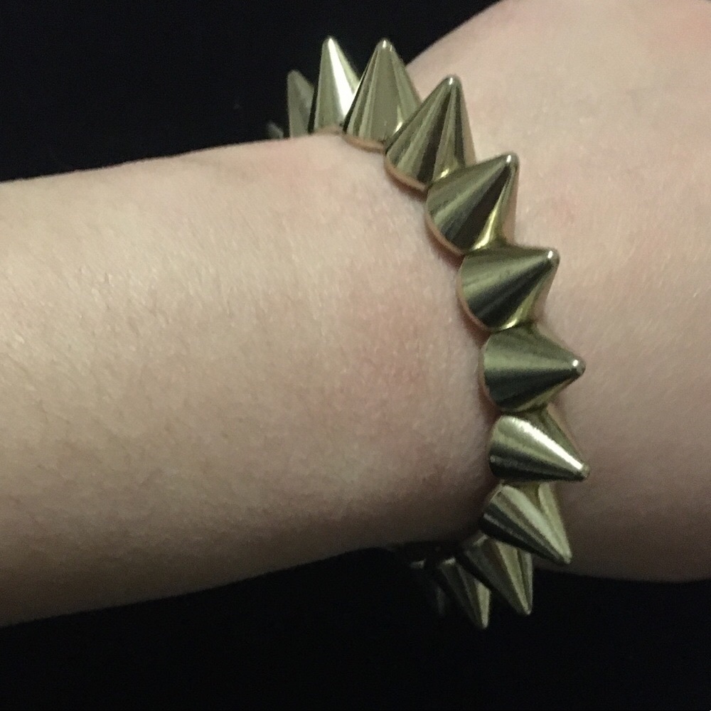 Gold Spikes Stretchy Bracelet